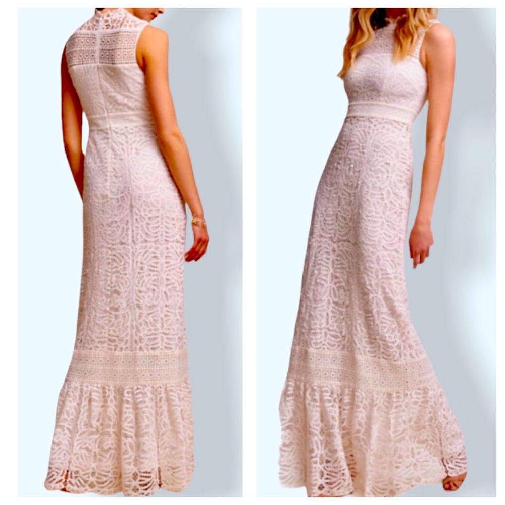 New Hitherto x BHLDN Ojai 0 / XS Ivory Allover Lace Wedding Maxi Gown